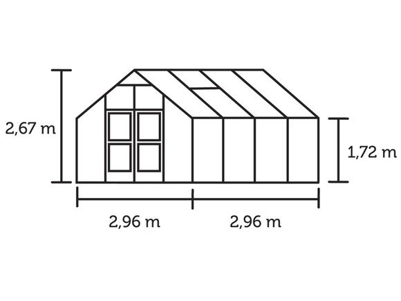 Теплица Juliana Premium Aluminium, ширина 2,96 метра